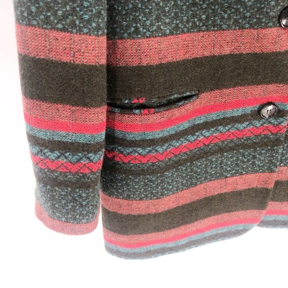 Vintage Lawrence Bruce Oversized Wool Printed Blazer Sz 10 T - Picture 2 of 5